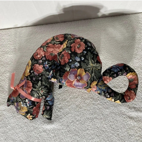 Vintage Handmade Floral Stuffed Perched Cat Decor Kitty Cat - Picture 13 of 13